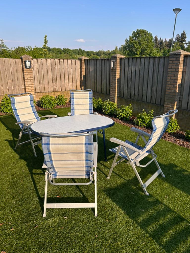 Set dukdalf stoelen met tafel, Caravans en Kamperen, Ophalen, Gebruikt
