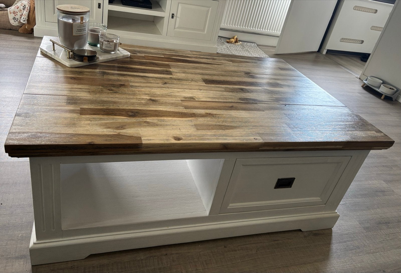 Salon tafel met tv meubel, Ophalen, 100 tot 150 cm, Zo goed als nieuw, Overige houtsoorten