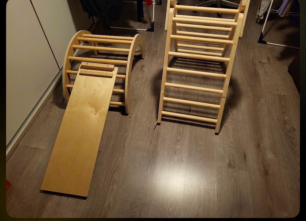 Houten klimrek en glijbaan voor kinderen, Ophalen, Zo goed als nieuw