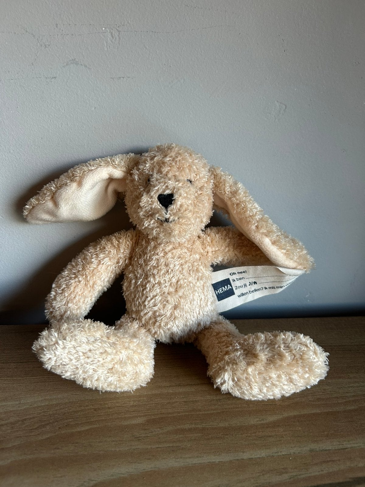 Hema knuffel konijntje knuffeltje knuffels, Verzenden, Zo goed als nieuw, Konijn