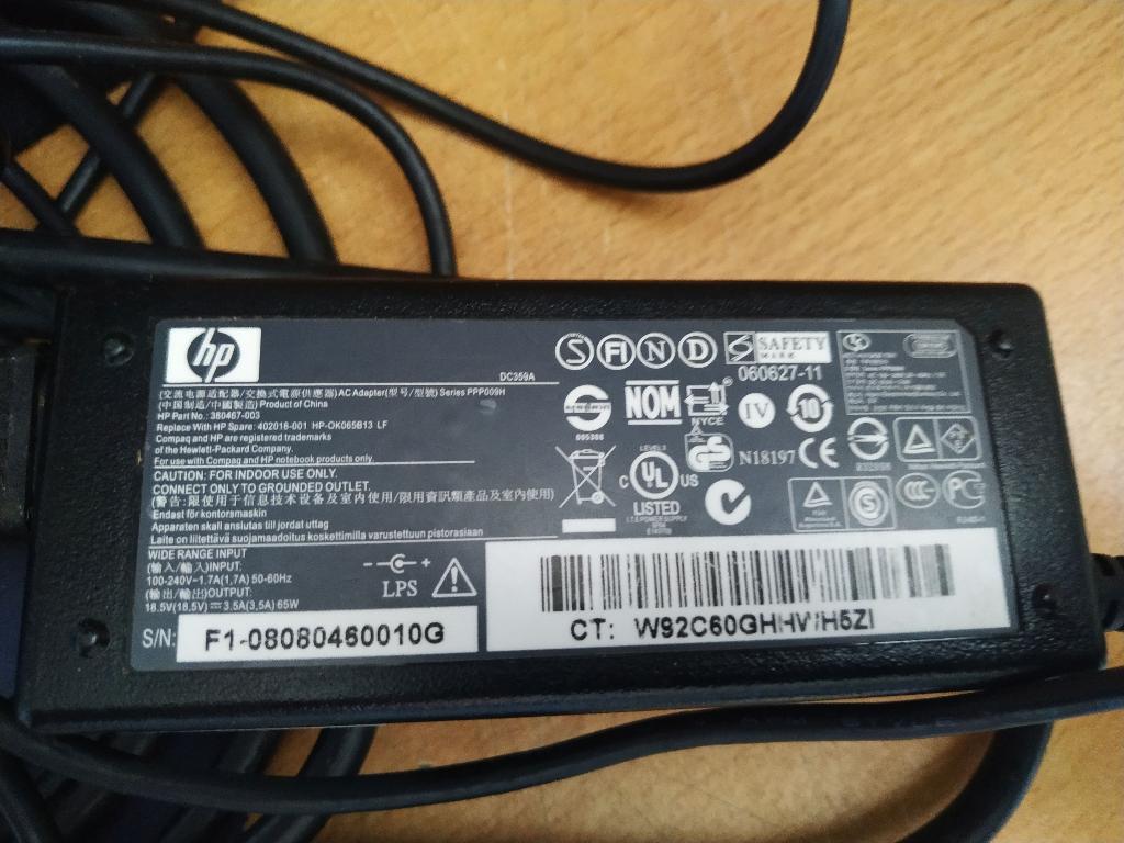HP DC359A ADAPTER 65W, Computers en Software, Laptop-opladers, Ophalen of Verzenden, Gebruikt, HP