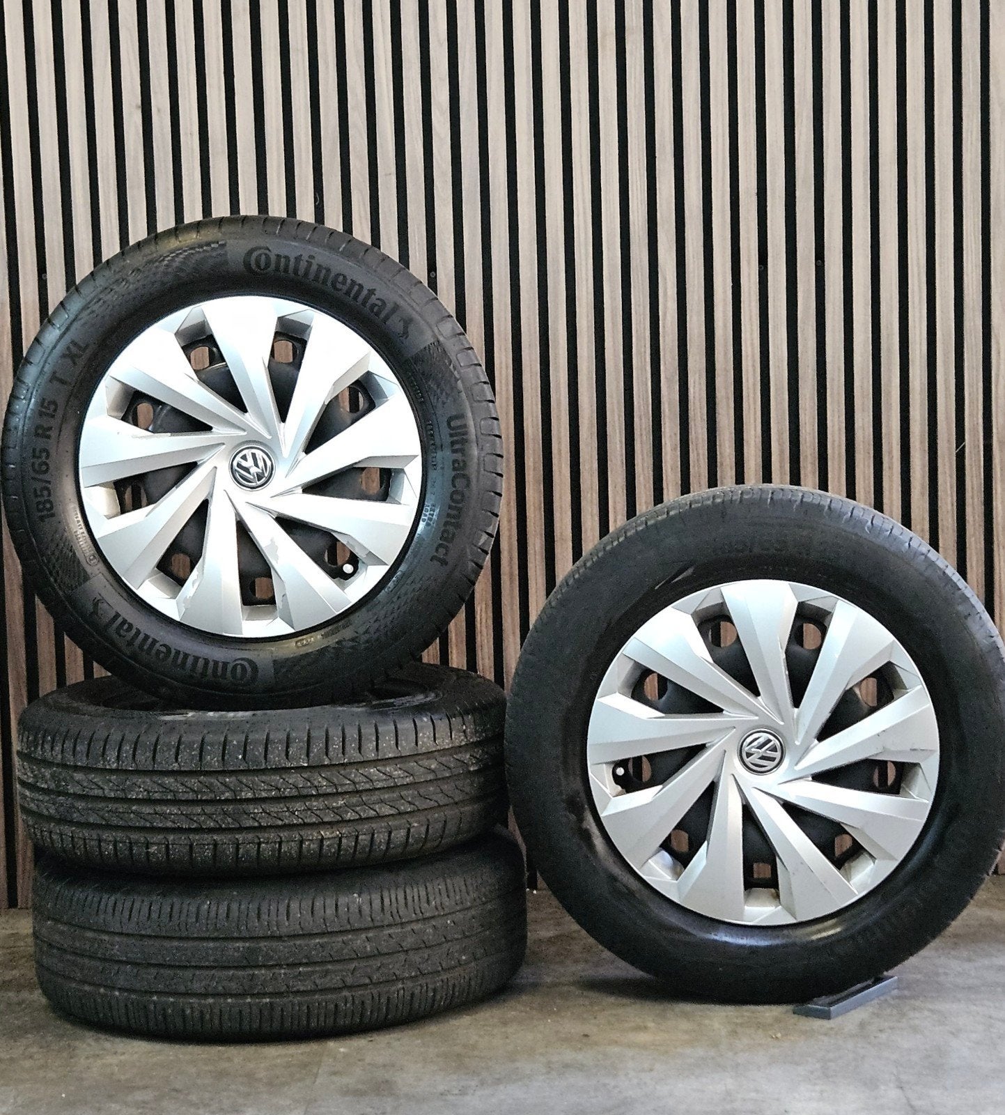 15" Orig Volkswagen Polo Velgen+Amerk banden 5x100 ibiza, Auto-onderdelen, Banden en Velgen, Gebruikt, 15 inch, Banden en Velgen