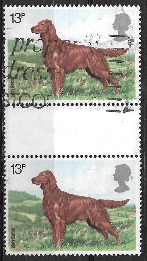 Engeland 1979 brugpaar mi.784 zoogdier, hond IERSE SETTER, Ophalen of Verzenden, Gestempeld