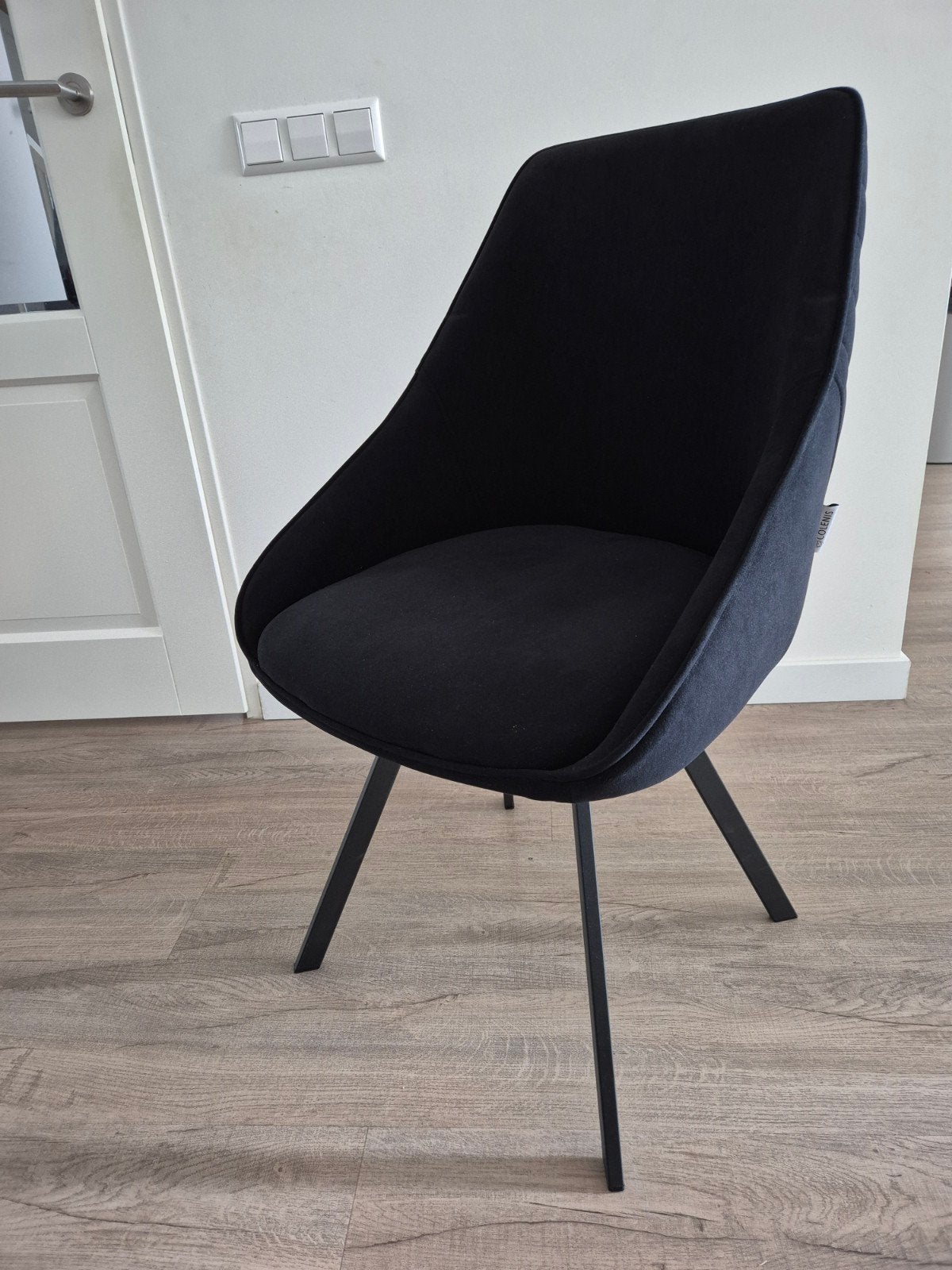 NIEUW! Eetkamerstoel - Set 4 stuks - Zwart Velvet