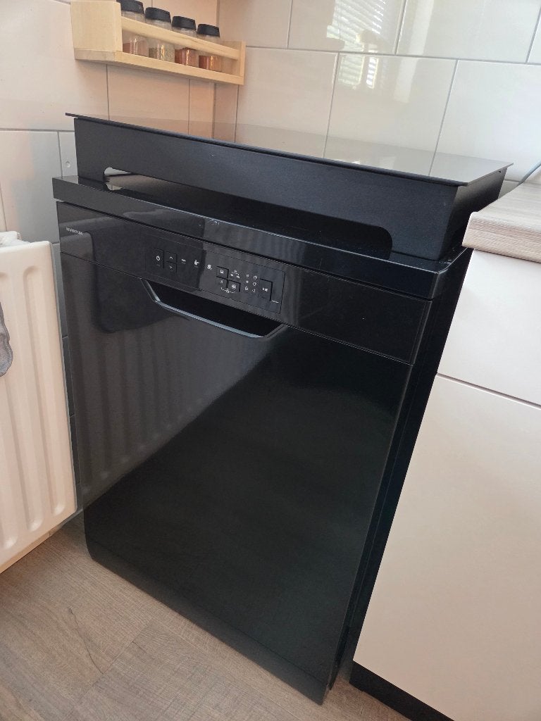 Vaatwasser Inventum type VVW6008AB Zwart, Witgoed en Apparatuur, Vaatwasmachines, Ophalen, Zo goed als nieuw, 85 tot 90 cm, Eco programma