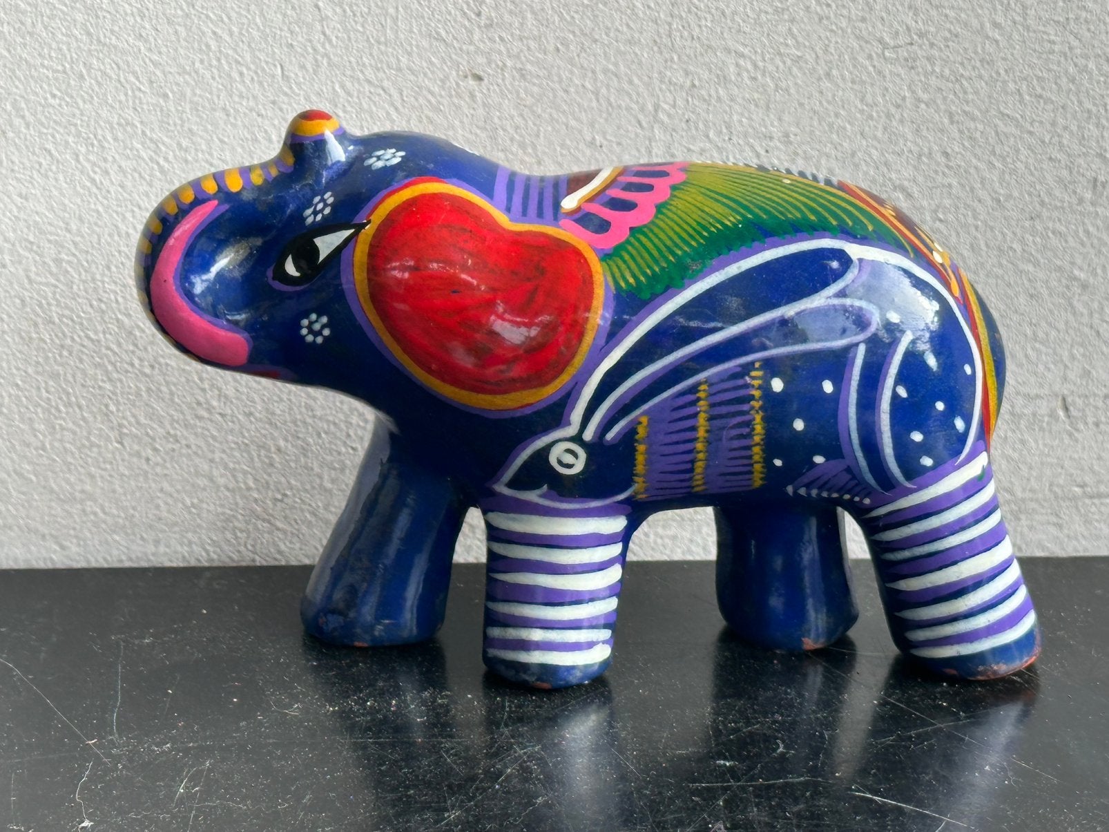 Aardewerk olifant beeldje Mexico 13/8 cm, Ophalen of Verzenden, Gebruikt, Dier