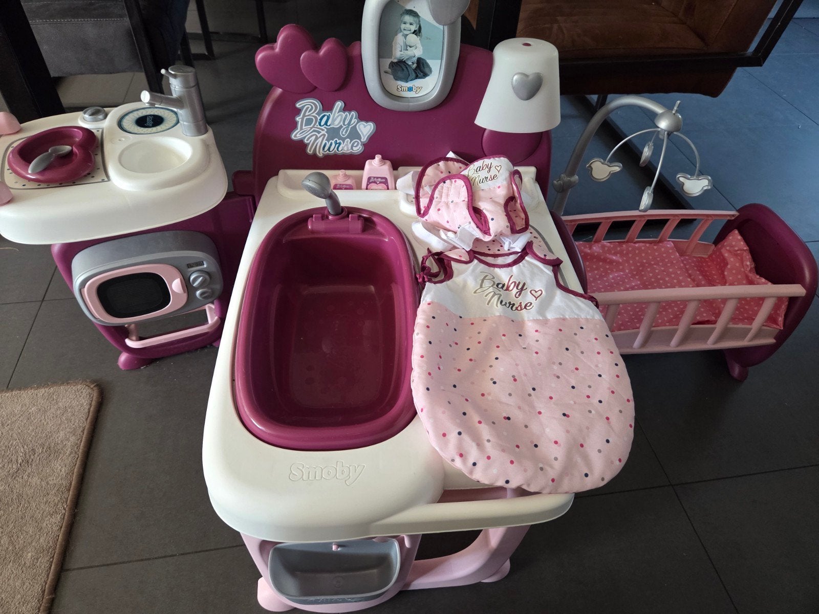 Smoby Baby Nurse speelset met badje, wieg en accessoires, Ophalen, Gebruikt, Overige typen