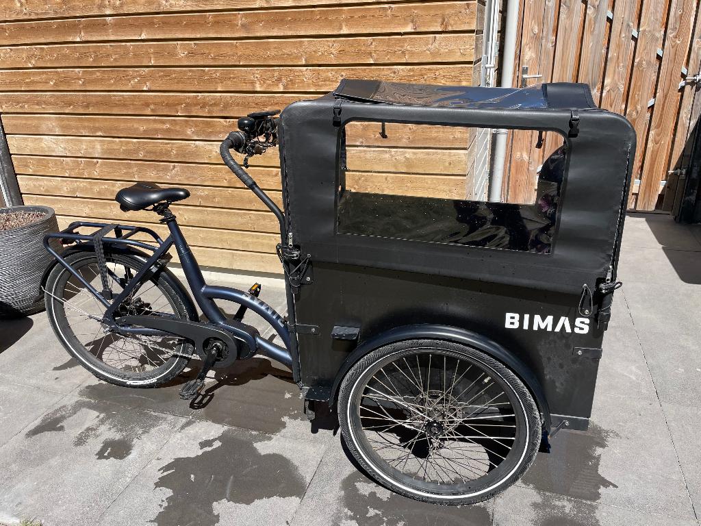 Bakfiets Bimas eCargo 3.3 Premium, 4 kinderen of meer, Huif, Zo goed als nieuw, Schijfrem