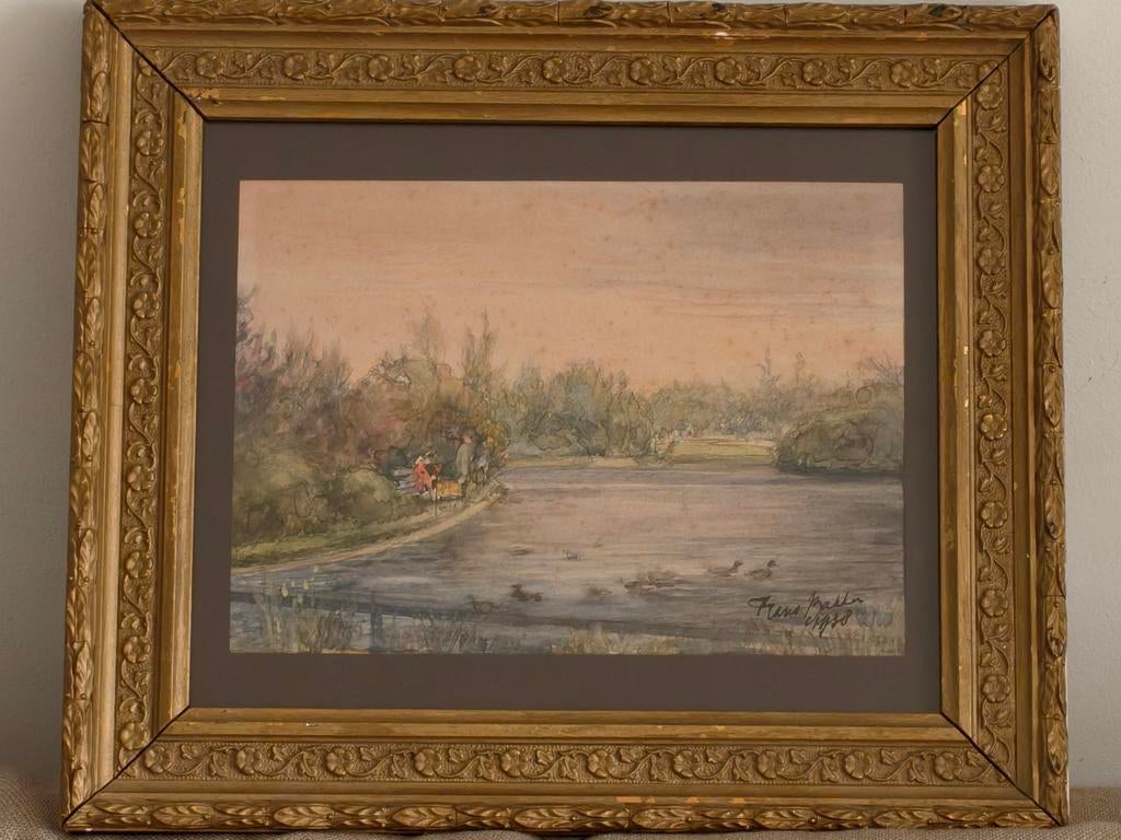 Frans Bakker landschap aquarel 1938, Ophalen of Verzenden