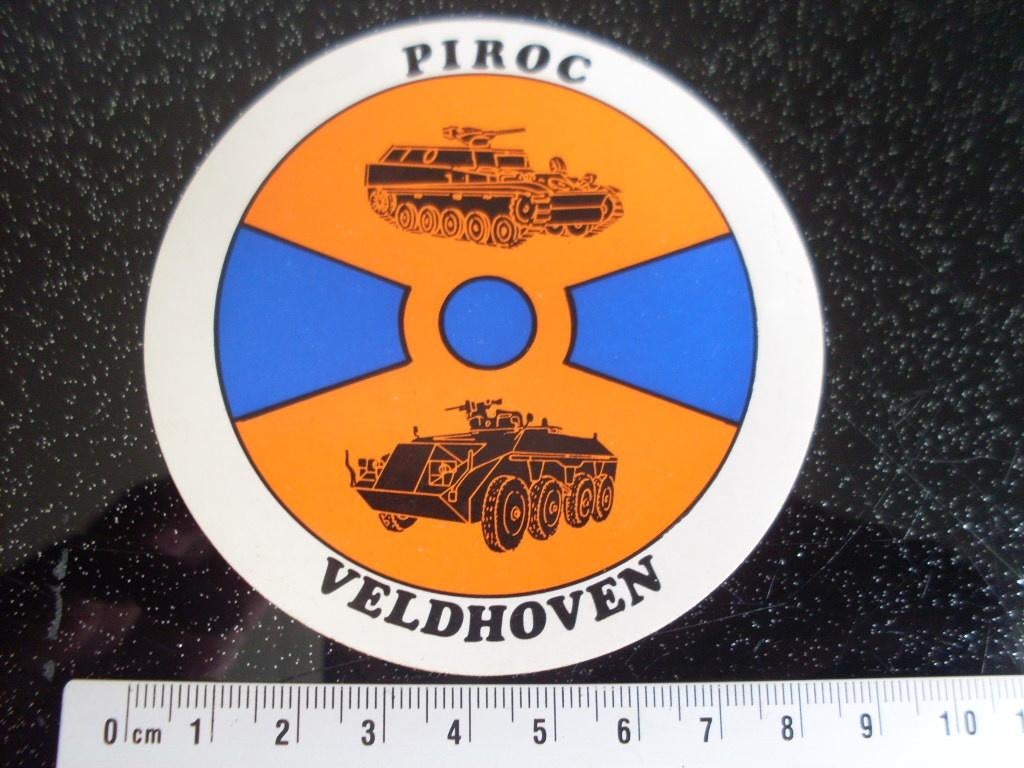sticker piroc veldhoven logo embleem wapen tank leger, Verzenden, Zo goed als nieuw, Bedrijf of Vereniging