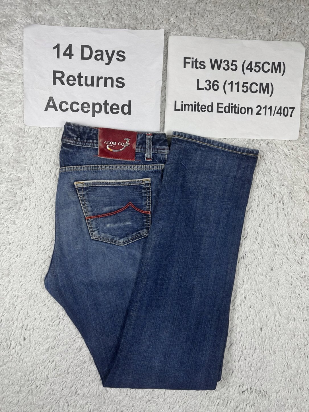 Jacob Cohën Bard J688 Limited Edition Selvedge Jeans W35 L36, W36 - W38 (confectie 52/54), Blauw, Ophalen of Verzenden, Zo goed als nieuw