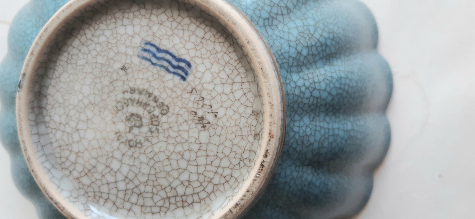 vintage Royal Copenhagen crackele schaaltje, Thorkild Olsen, Antiek en Kunst, Ophalen of Verzenden