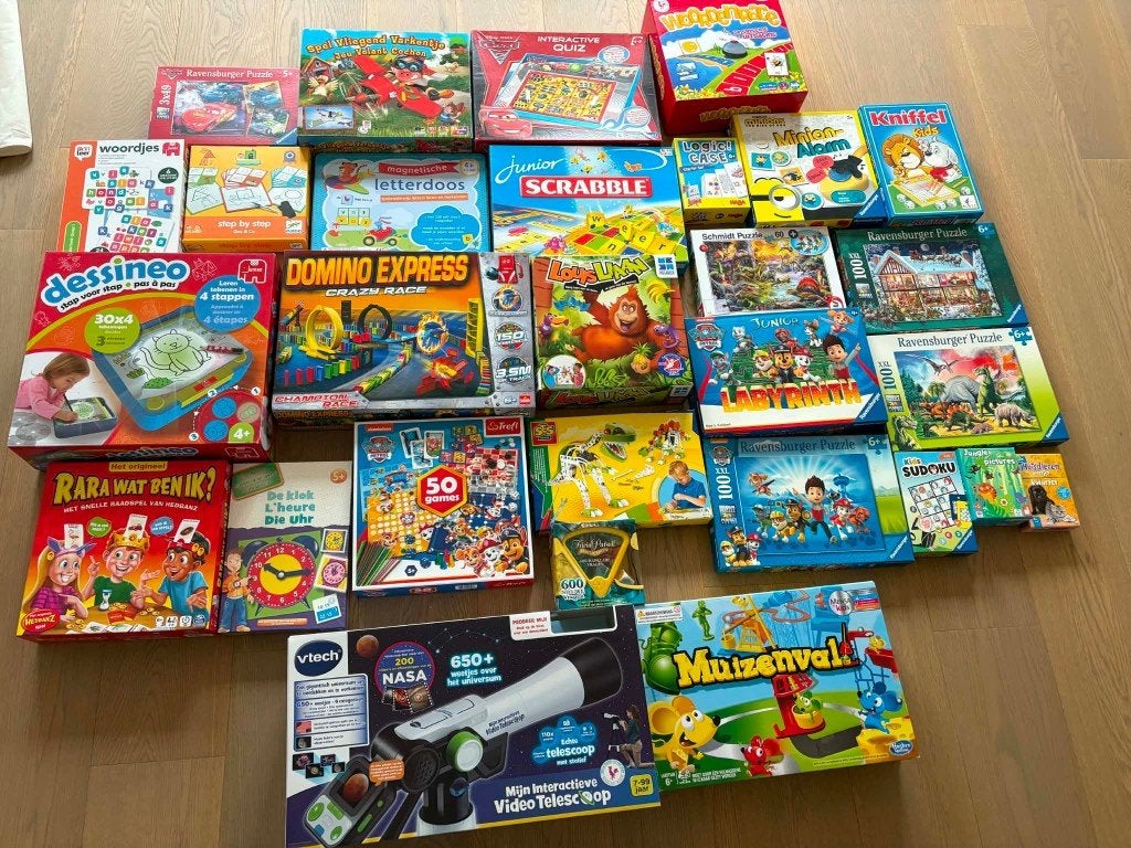 groot puzzel & spellen pakket - 5 tem 7 jaar, Ophalen, Zo goed als nieuw, Bouwen