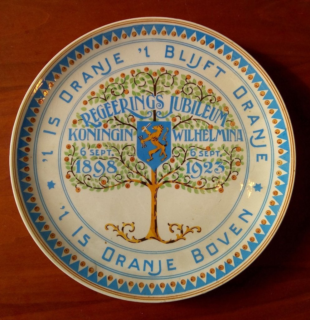 Jubileumbord Koningin Wilhelmina 1898-1923, Antiek en Kunst, Ophalen