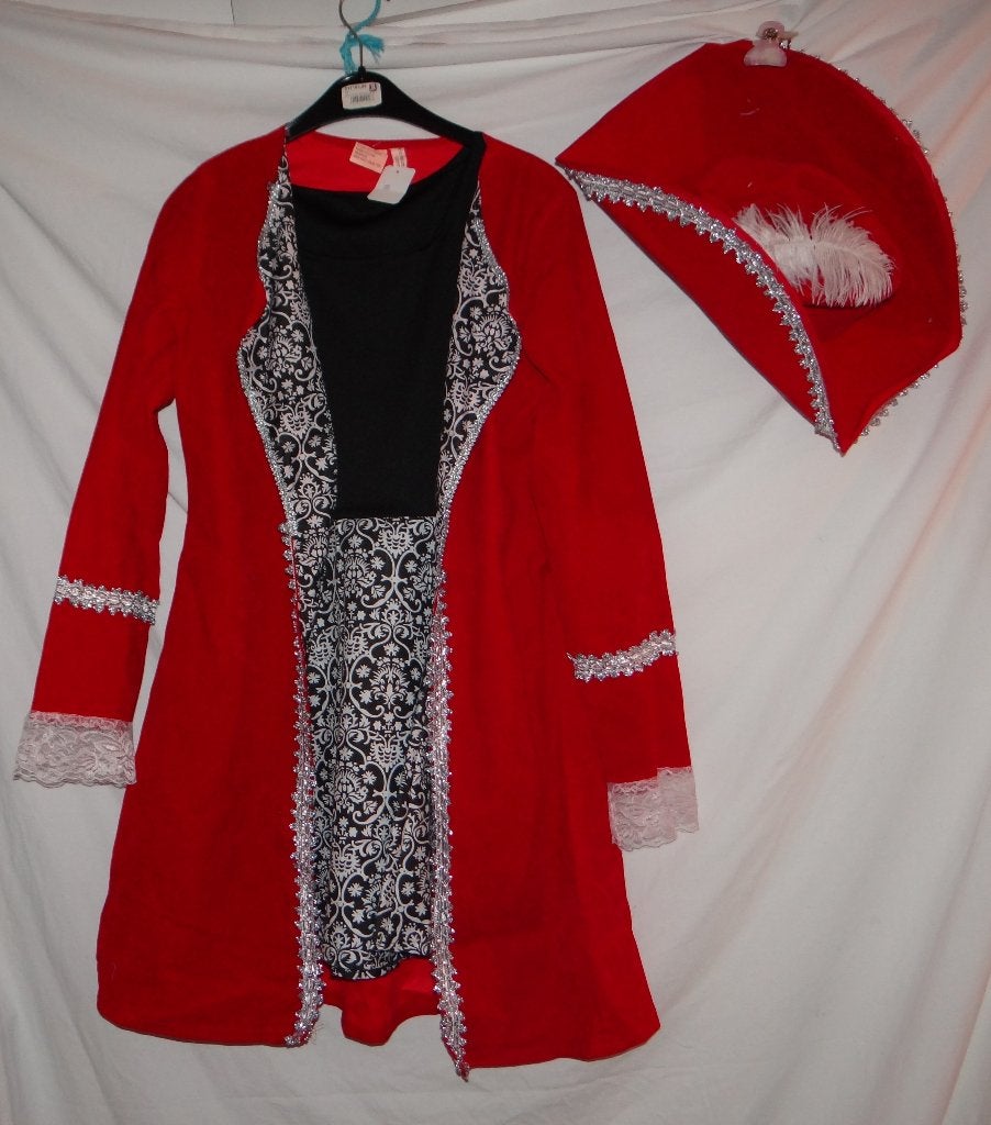 Leuk rood/zwart/wit PIRATEN jurk + hoed, Carnaval, Maat 42/44 (L), Ophalen of Verzenden, Kleding
