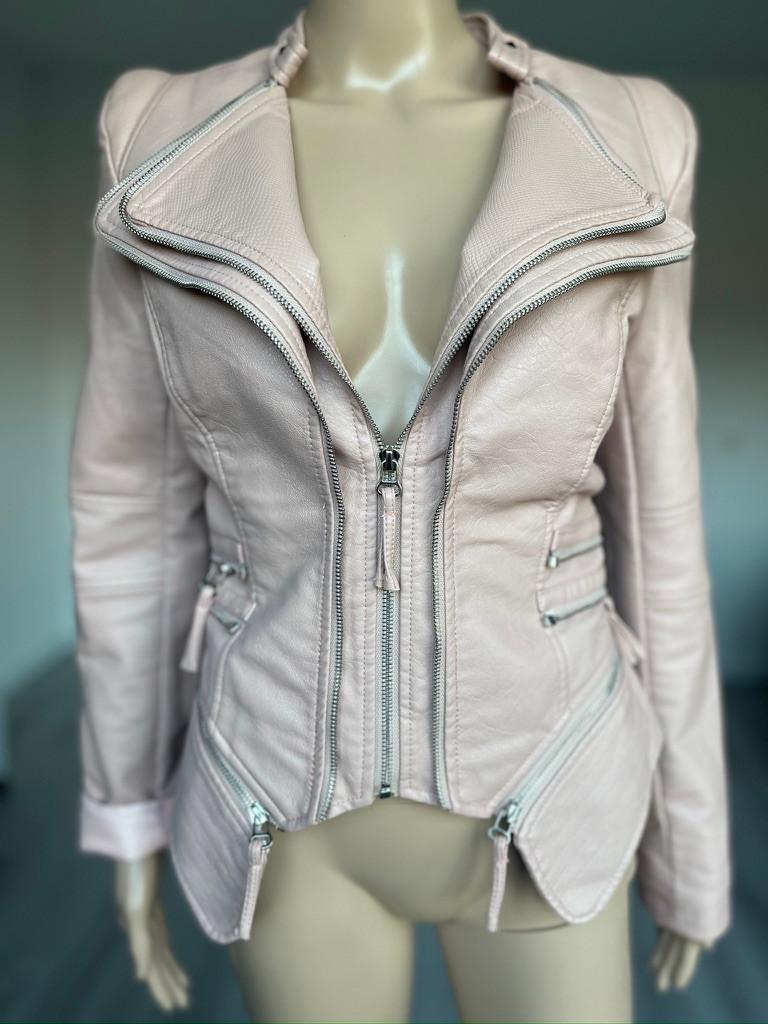 Luxury Gold Nepleer Biker Jas Roze L Nieuwstaat, Verzenden, Maat 42/44 (L), Zo goed als nieuw, Roze