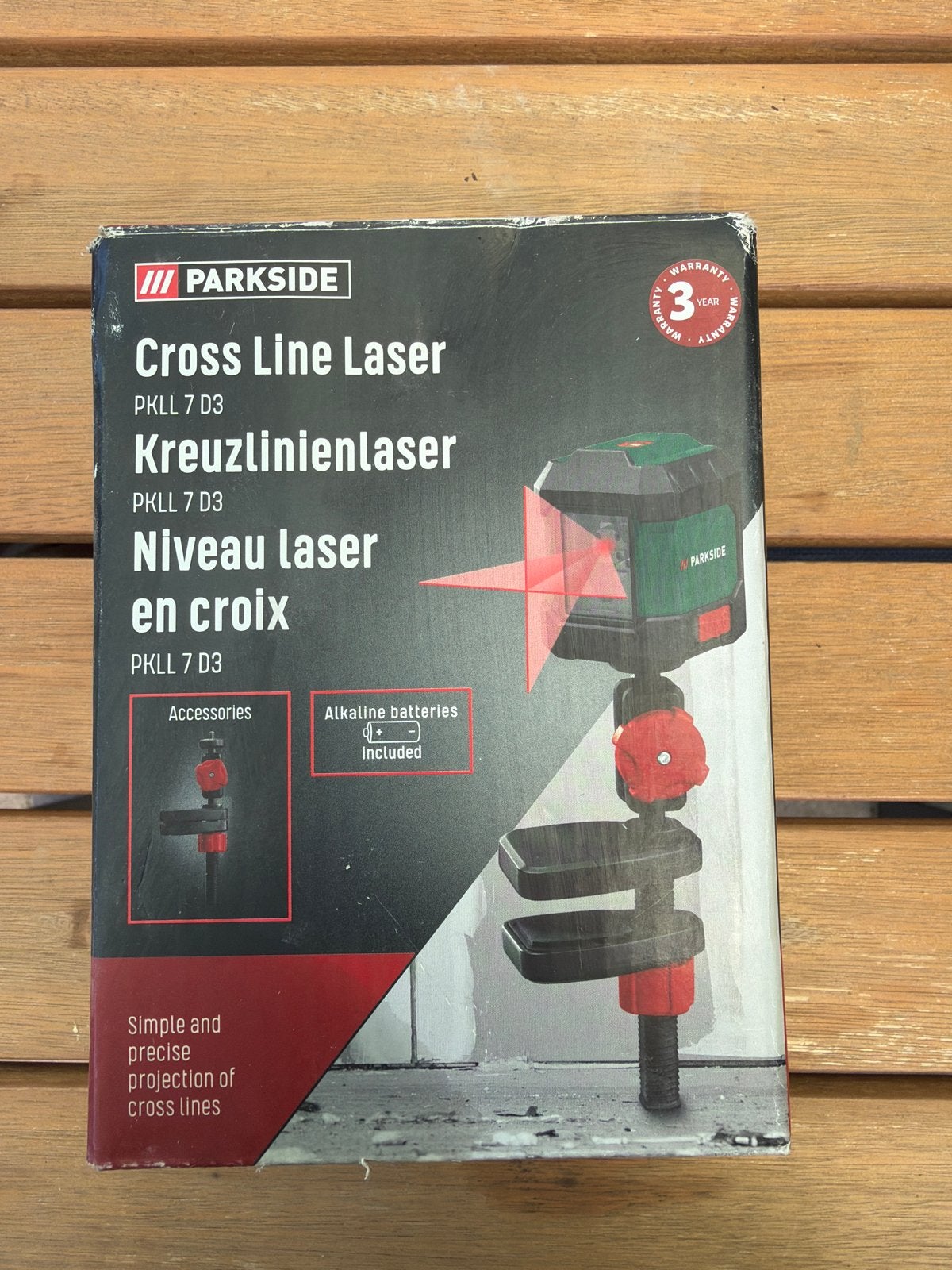 Parkside Cross Line Laser PKLL 7 D3 - Nieuw in doos, Ophalen of Verzenden, Nieuw, Licht