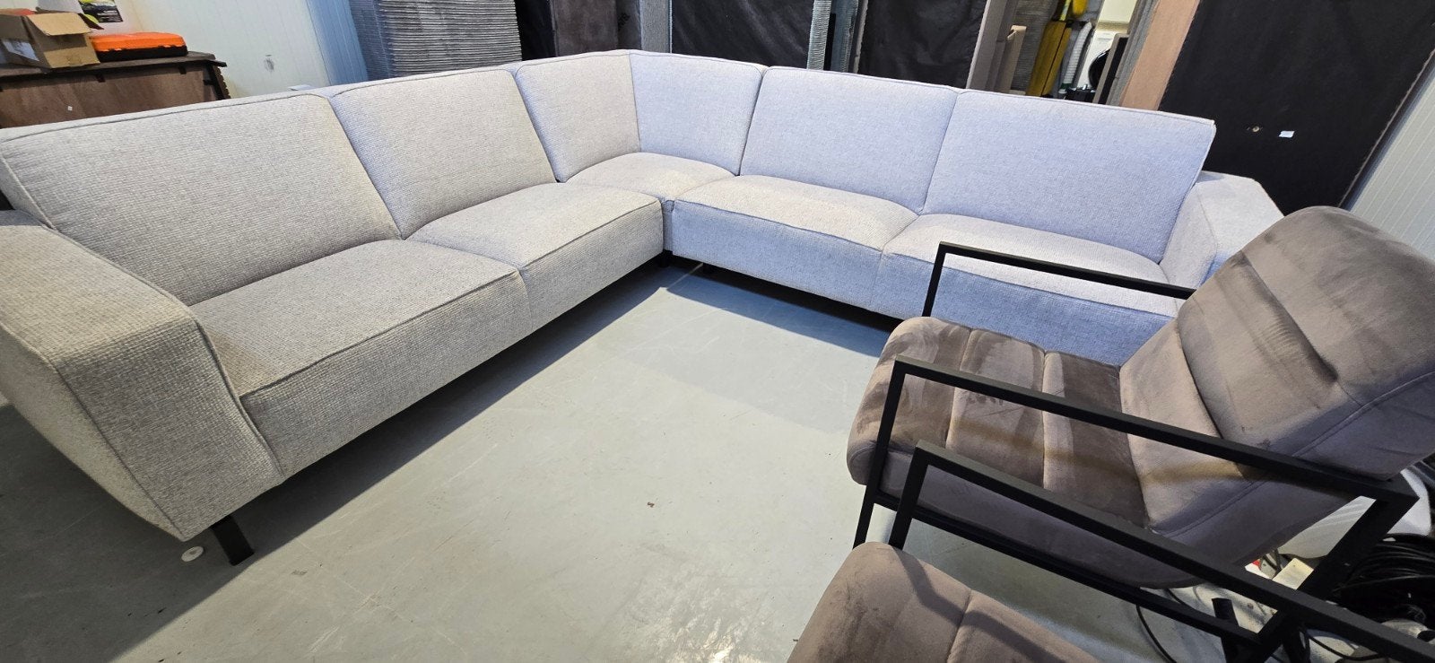 Montel 40/1 bankstel met 2 PTMD fauteuils, 300 cm of meer, 75 tot 100 cm, Ophalen of Verzenden, Stof