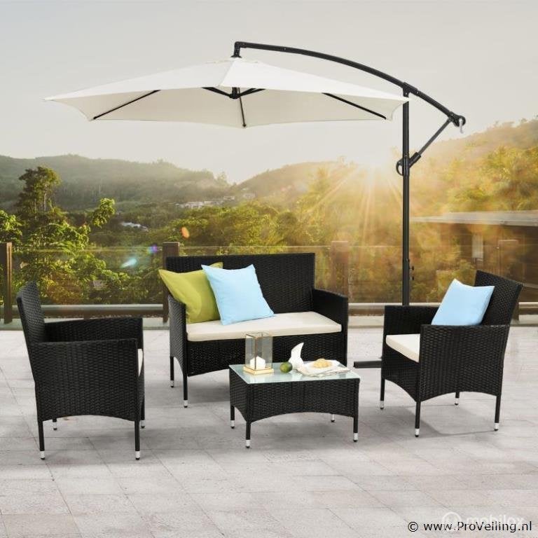 Online Veiling: Loungeset Fort Myers Zwart, Nieuw