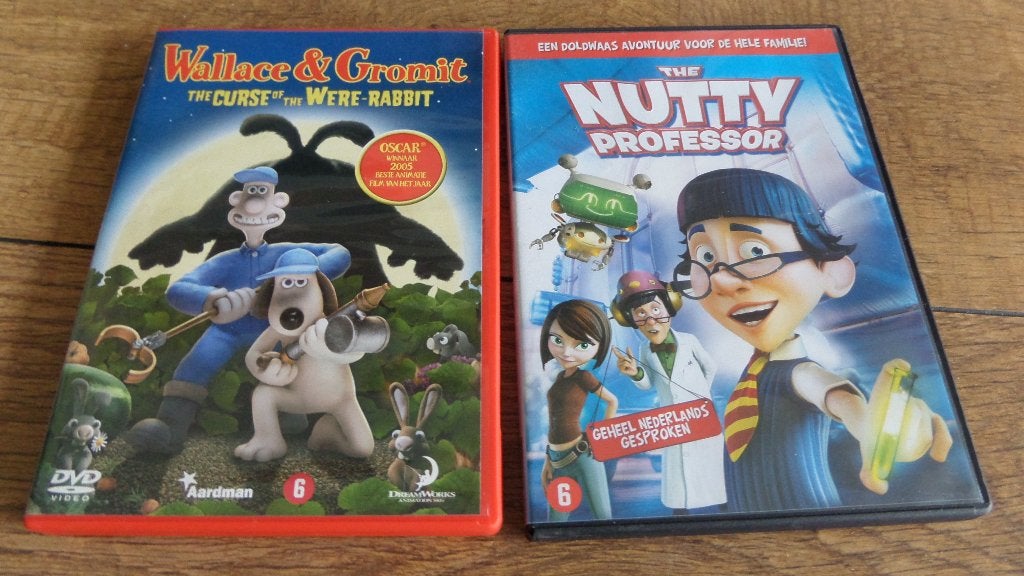 dvd the Nutty Professor + dvd Wallace & Gromit vanaf 6 jaar, Vanaf 6 jaar, Ophalen of Verzenden, Zo goed als nieuw, Film