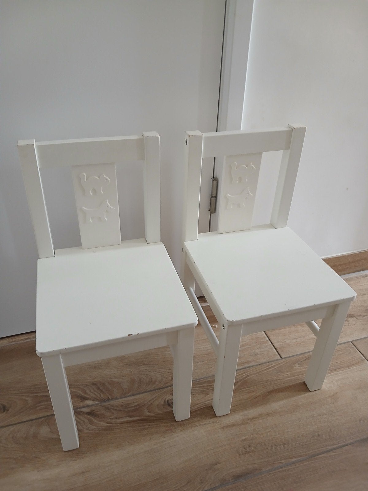 ikea kritter kinderstoelen 2 stuks wit kinder stoeltjes, Ophalen of Verzenden, Gebruikt, Stoel(en)