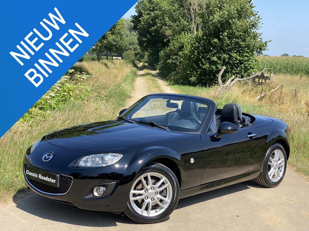 Mazda MX-5 Roadster Coupé 1.8 TS+ 99.074KM, LEDER, CLIMATE, Auto's, Mazda, Achterwielaandrijving, Gebruikt, Zwart, 4 cilinders