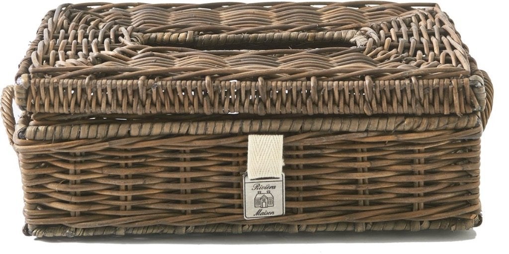 Zgan - riviera maison tissuedoos rustic rattan, Ophalen of Verzenden, Zo goed als nieuw
