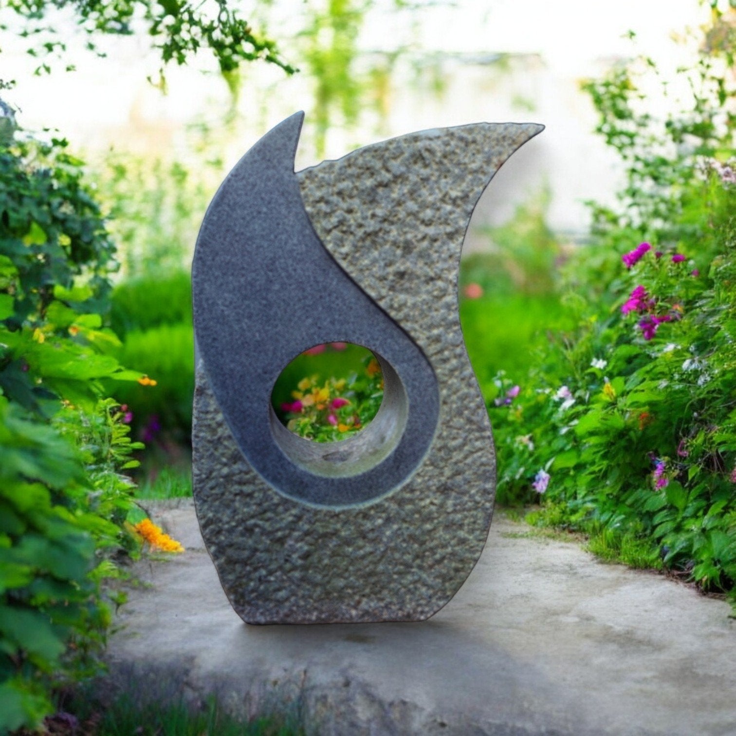 Granieten Waterornament met Kleurveranderend Licht, Tuin en Terras, Ophalen, Gebruikt, Graniet, Waterornament