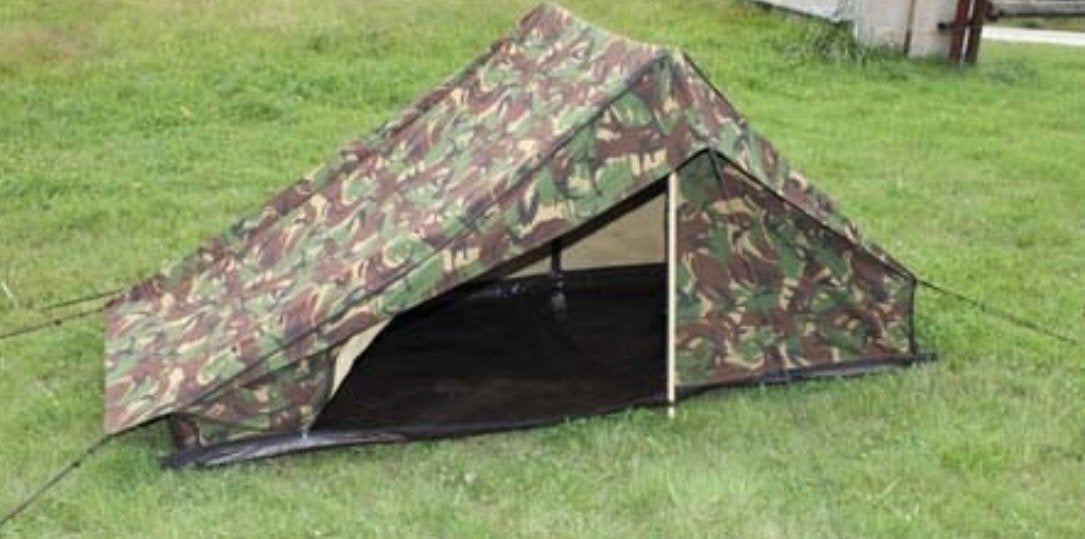 Defensie Bivak Tent / Puptent Woodlands Compleet, Caravans en Kamperen, Ophalen of Verzenden, Zo goed als nieuw, Tot en met 2