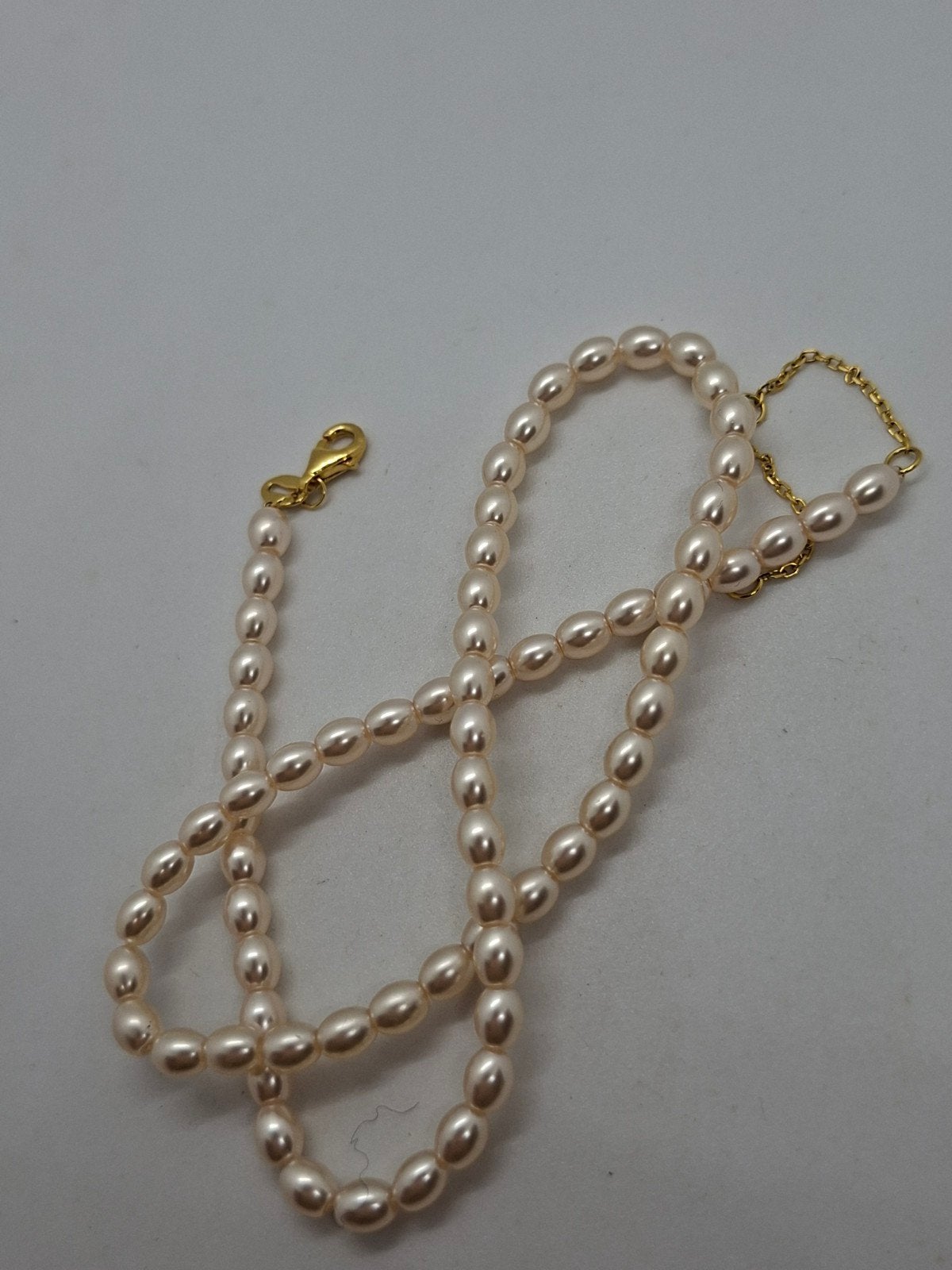 Parelketting met Goud Vergulde Zilveren Slot 925, Verstelbaa, Ophalen of Verzenden, Goud, Zilver, Verstelbaar