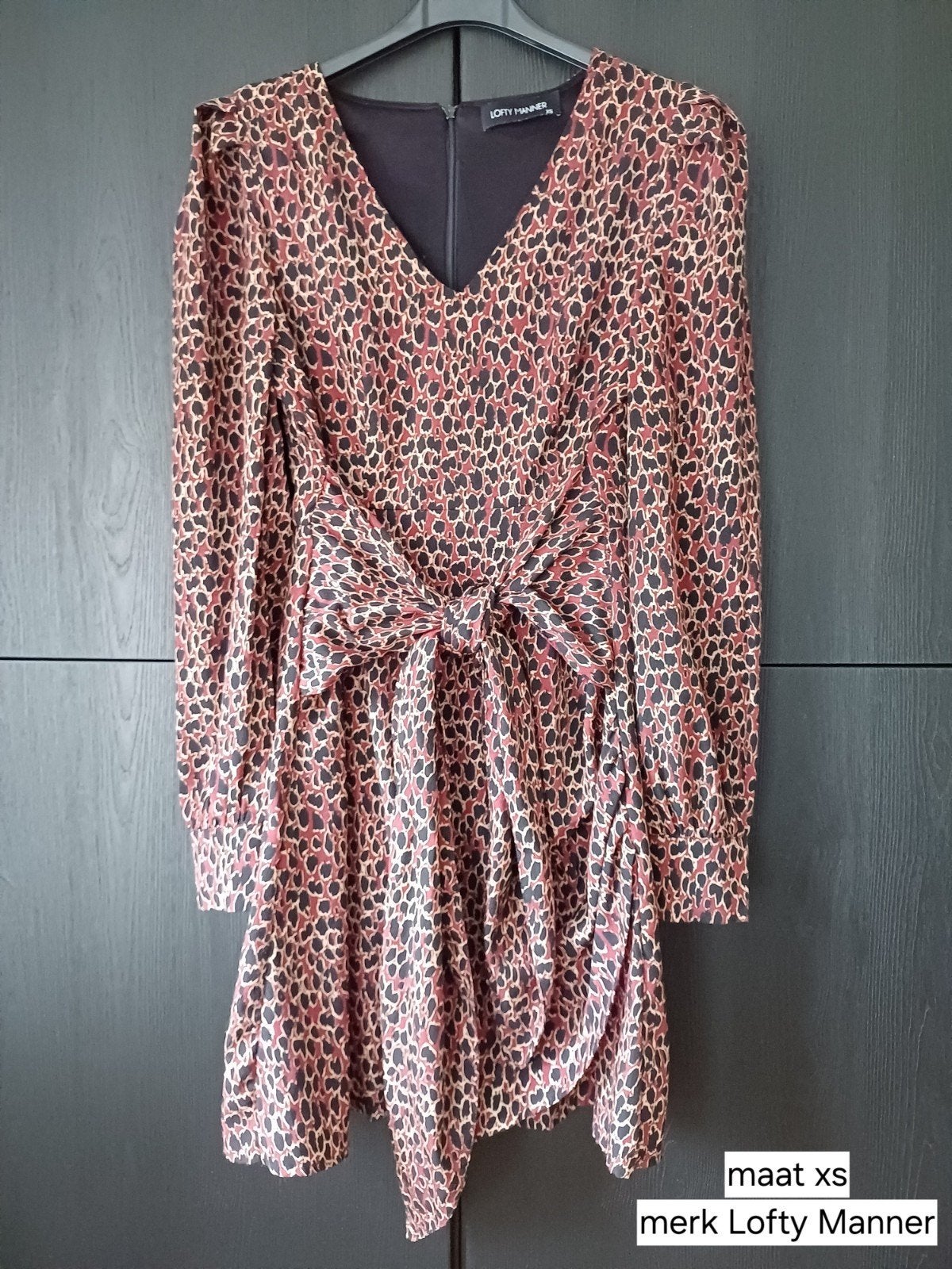 Lofty Manner Jurk Maat XS met Luipaardprint en Rits, Kleding | Dames, Meerkleurig, Lofty Manner, Ophalen of Verzenden, Maat 34 (XS) of kleiner