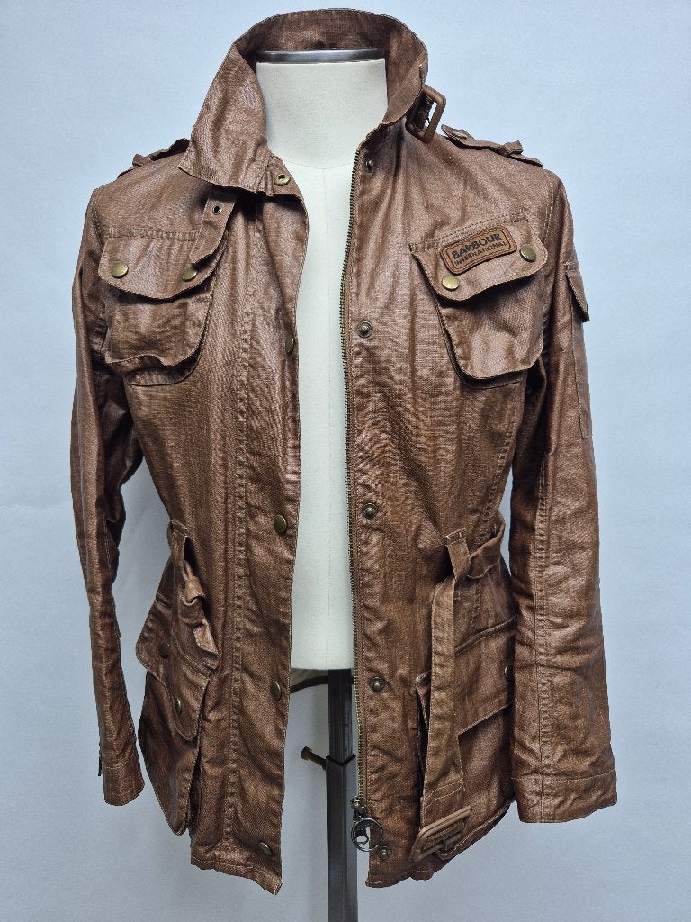 Barbour 'Duralinen Int. Jkt' dames zomer jas, maat 40, Maat 38/40 (M), Barbour, Bruin, Ophalen of Verzenden