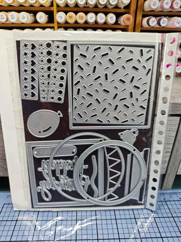Elizabeth Craft Designs Happy Birthday Stansset, Gebruikt, Zilver, Overige thema's, Gereedschap of Toebehoren