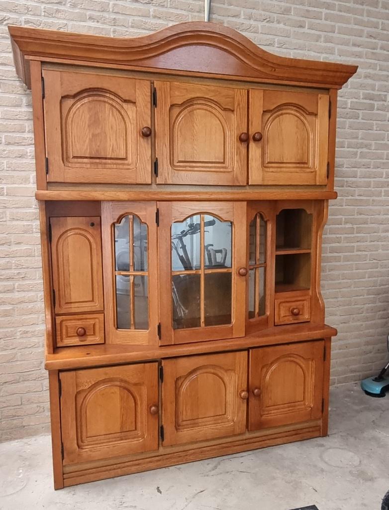 EIKEN BUFFETKAST, Ophalen, 200 cm of meer, 150 tot 200 cm, Zo goed als nieuw