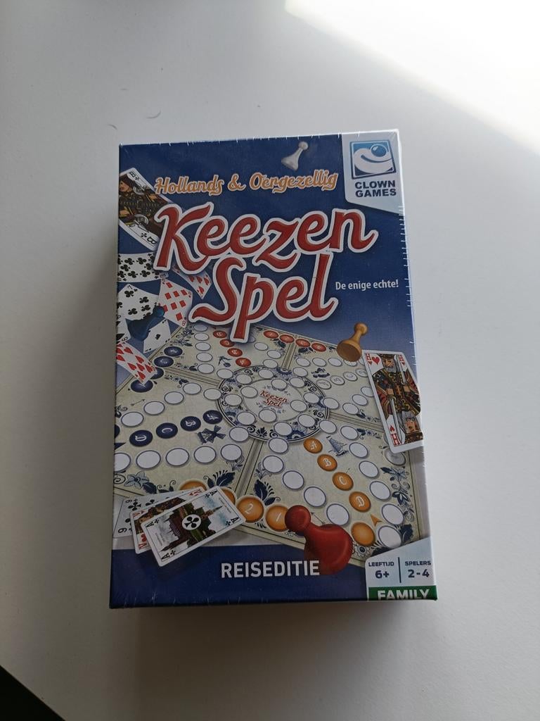 Keezenspel Reiseditie - Het gezelligste bord- en kaartspel, Clown Games, Nieuw, Ophalen of Verzenden, Een of twee spelers