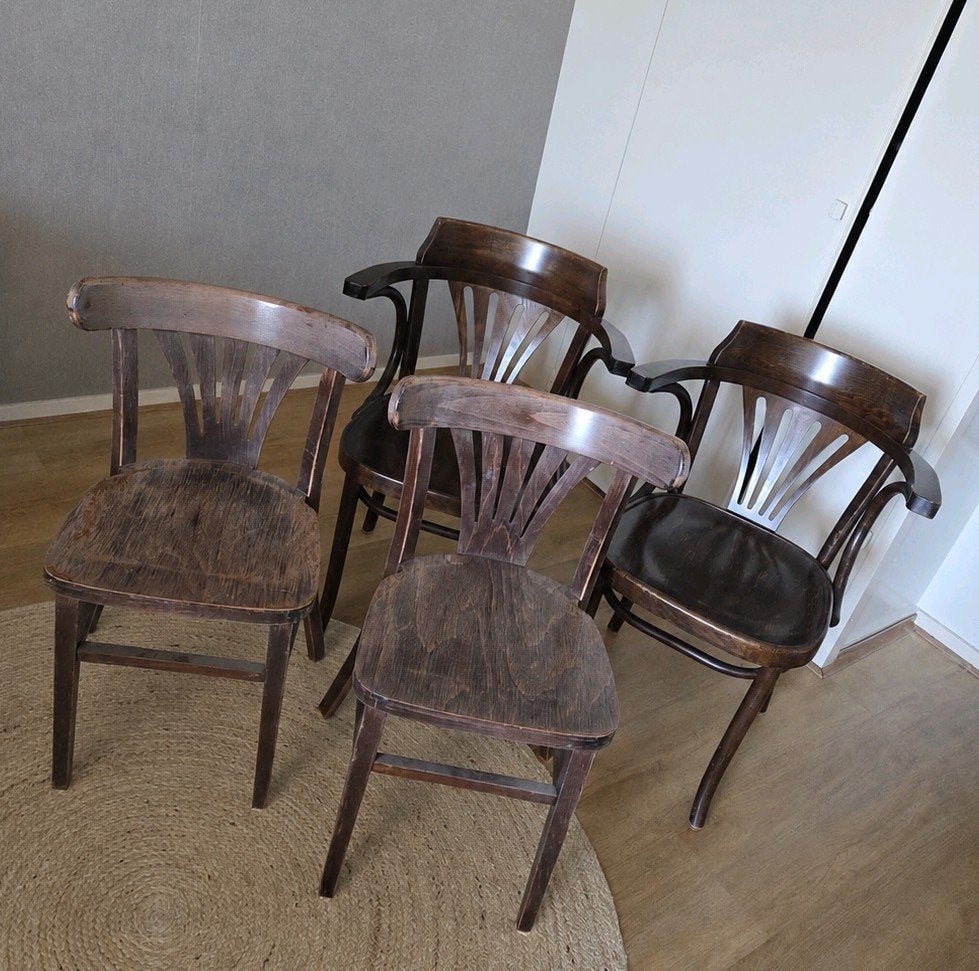 oude cafe stoelen, Ophalen, Gebruikt, Bruin