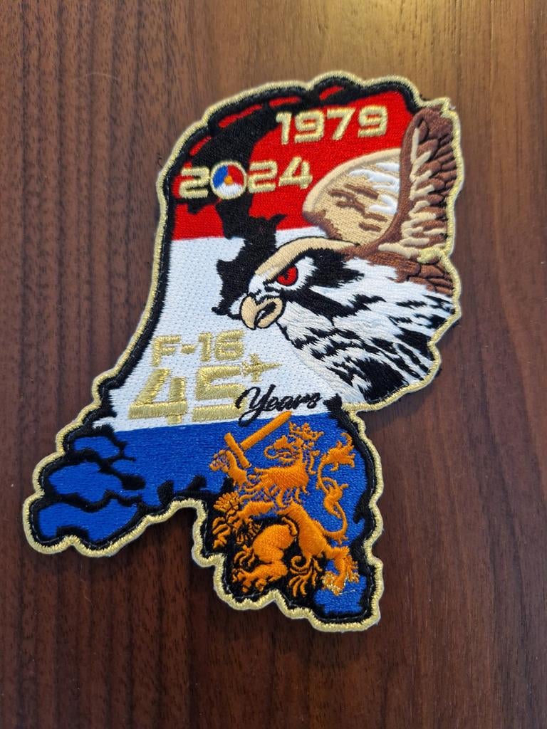 F-16 patch badge klu rnlaf 45 years leeuwarden volkel, Verzenden, Zo goed als nieuw