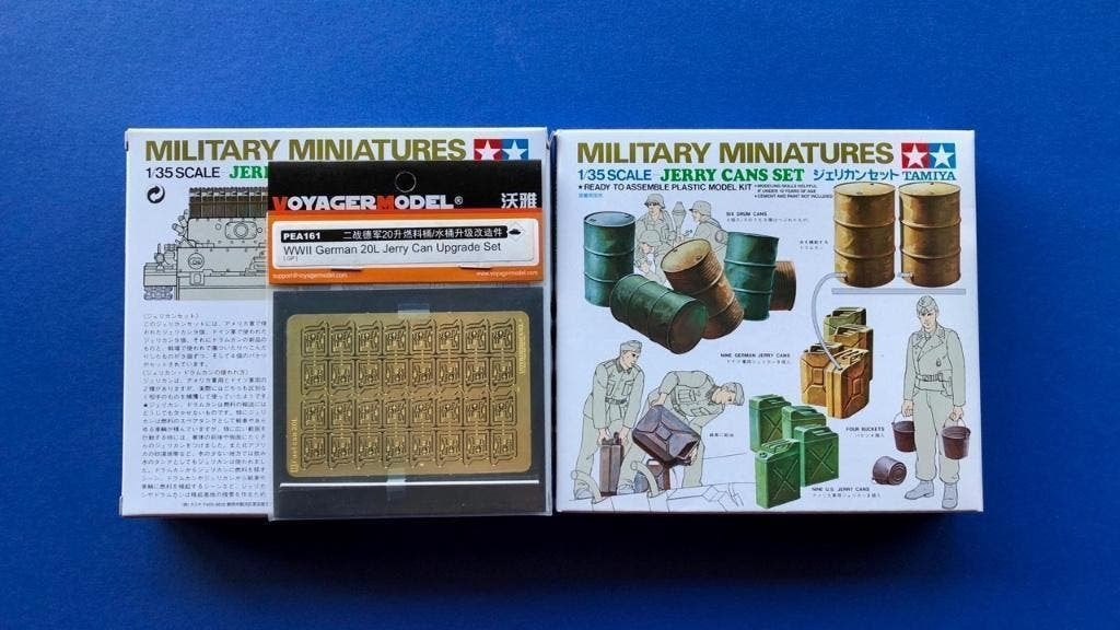 Tamiya jerrycans w photo etch handles 1/35 35026 pea161, Ophalen of Verzenden, Nieuw, 1:35 tot 1:50