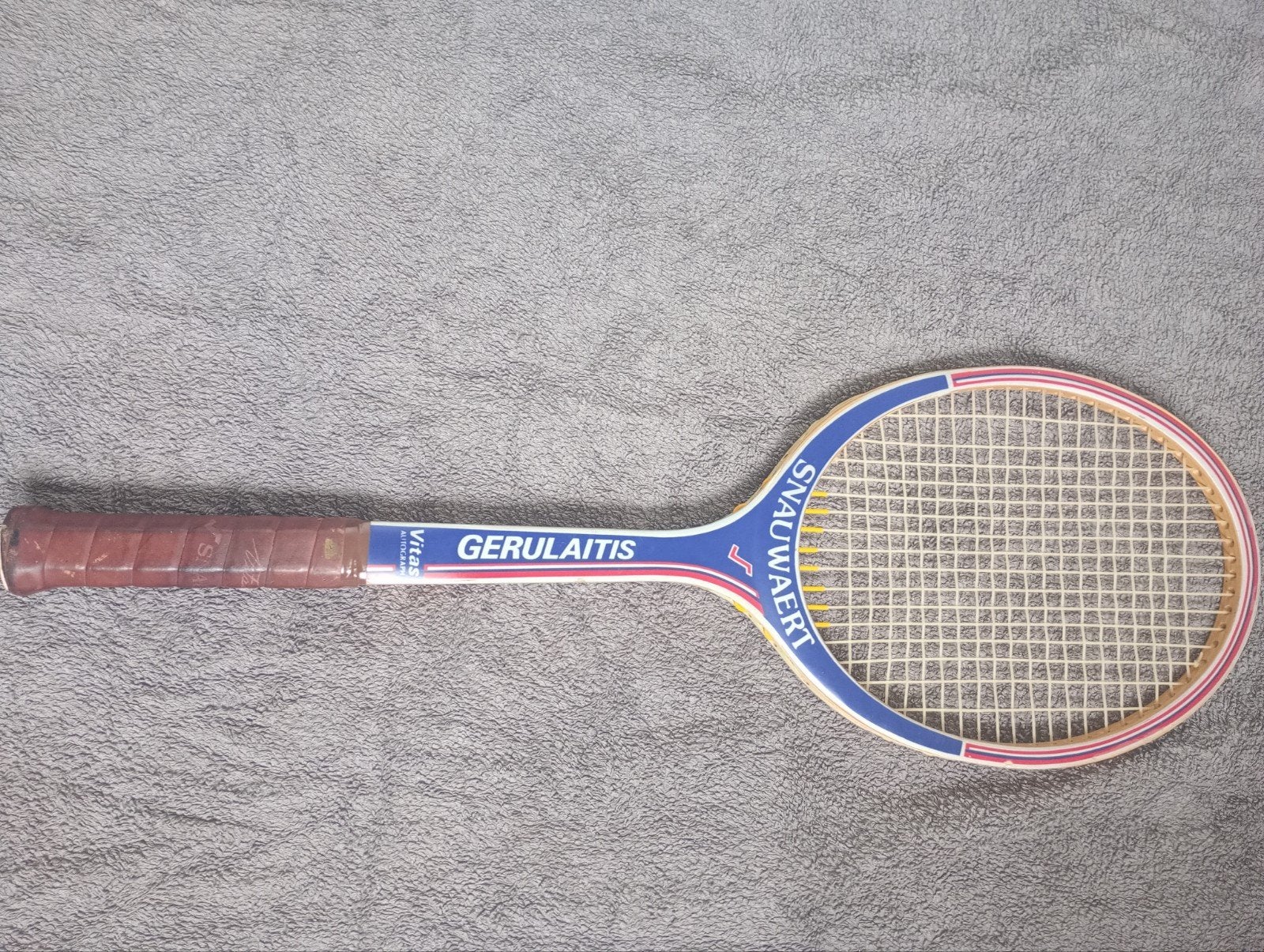 Vintage Vitas Gerulaitis Autograph Houten Tennisracket, Sport en Fitness, Tennis, Ophalen of Verzenden, Gebruikt, Racket, Overige merken