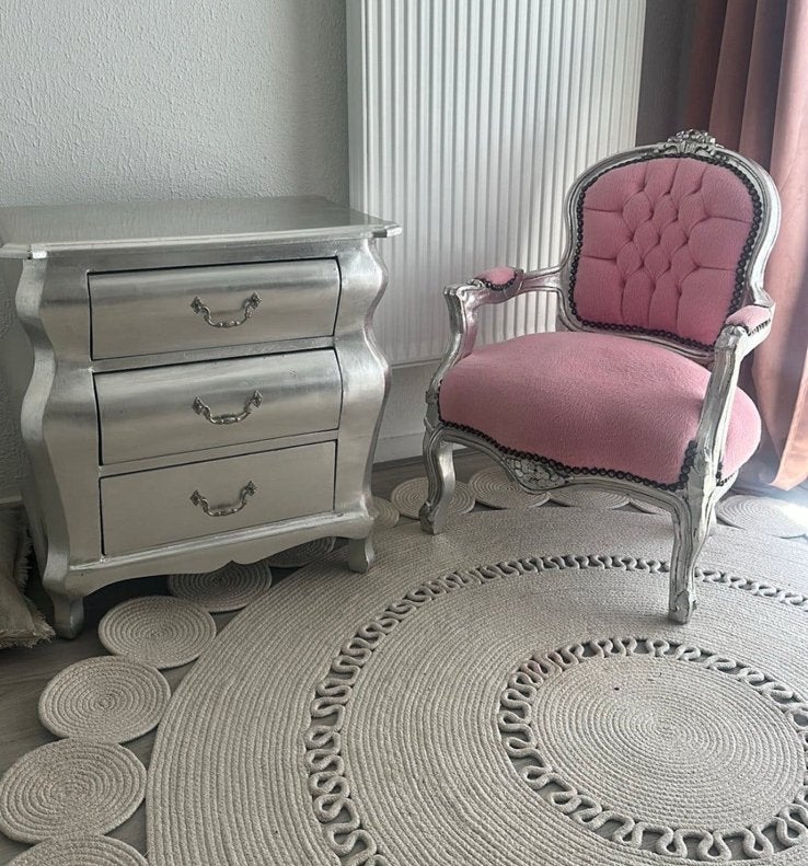 Childwood Kinderstoeltje Zilver Roze met speelgoedkast, Minder dan 75 cm, 105 cm of meer, Ophalen of Verzenden, Zo goed als nieuw