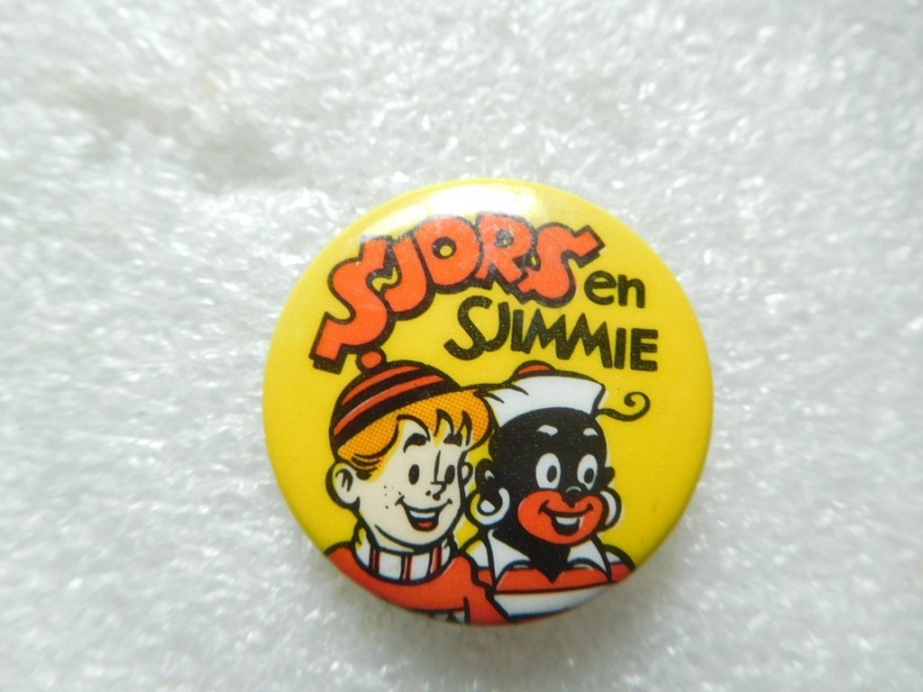 speldje / button Sjors en Sjimmie, Ophalen of Verzenden, Zo goed als nieuw, Overige onderwerpen