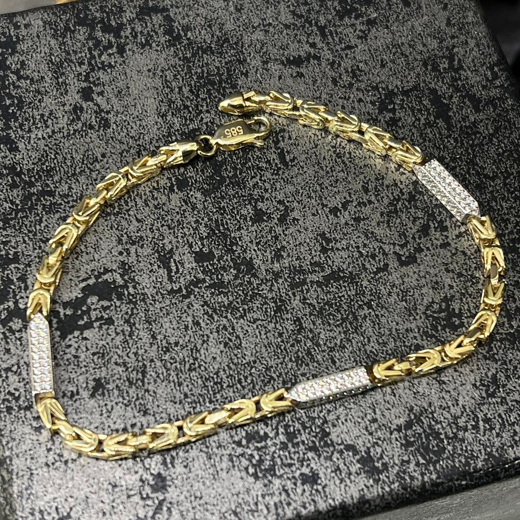 14 karaat gouden armband koningsschakel italy, Ophalen of Verzenden, Zo goed als nieuw, Goud