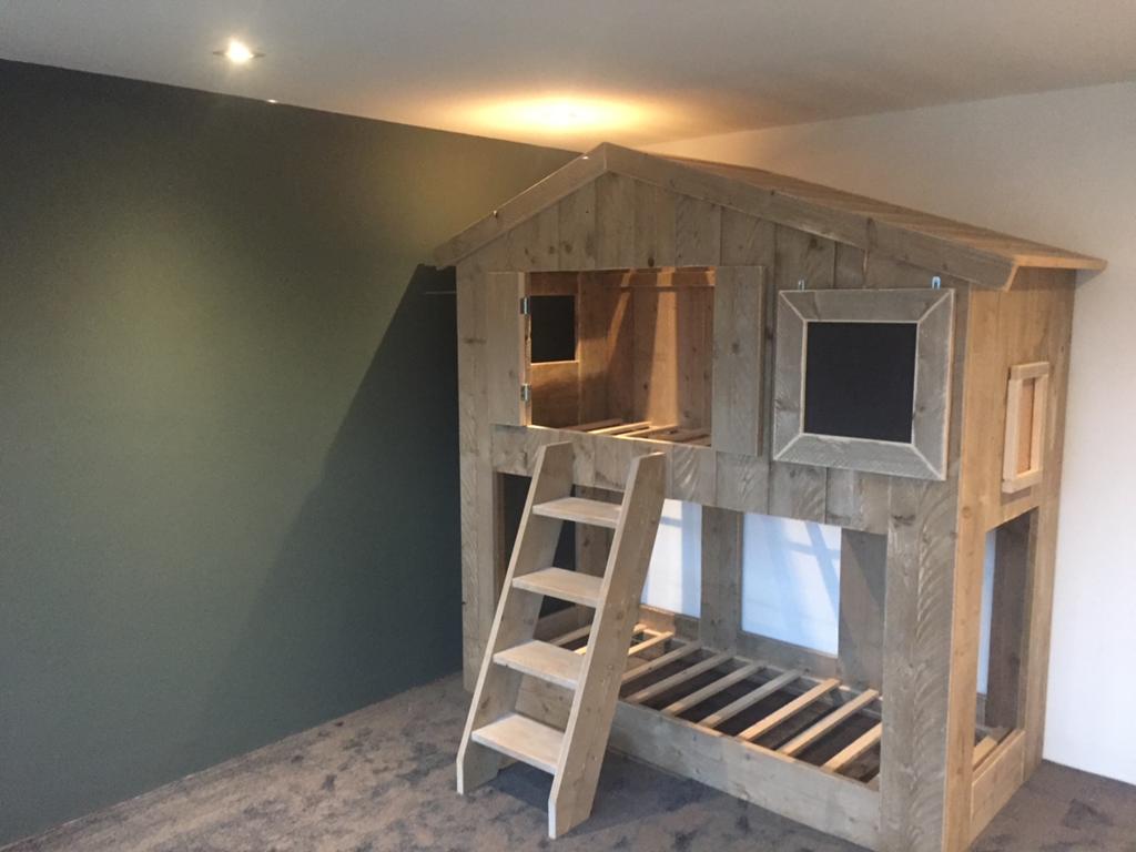 Kinder stapelbed, Ophalen, Gebruikt, Eenpersoons, Steigerhout