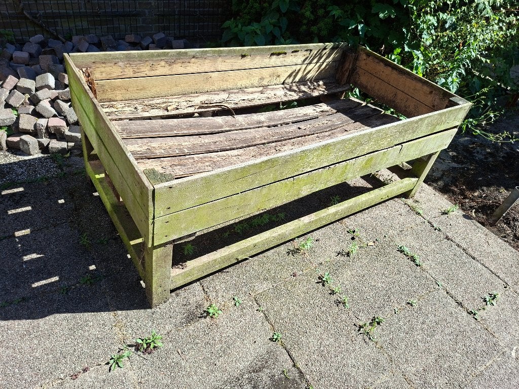 Houten kweekbak, Ophalen, Gebruikt, 100 cm of meer, Rechthoekig