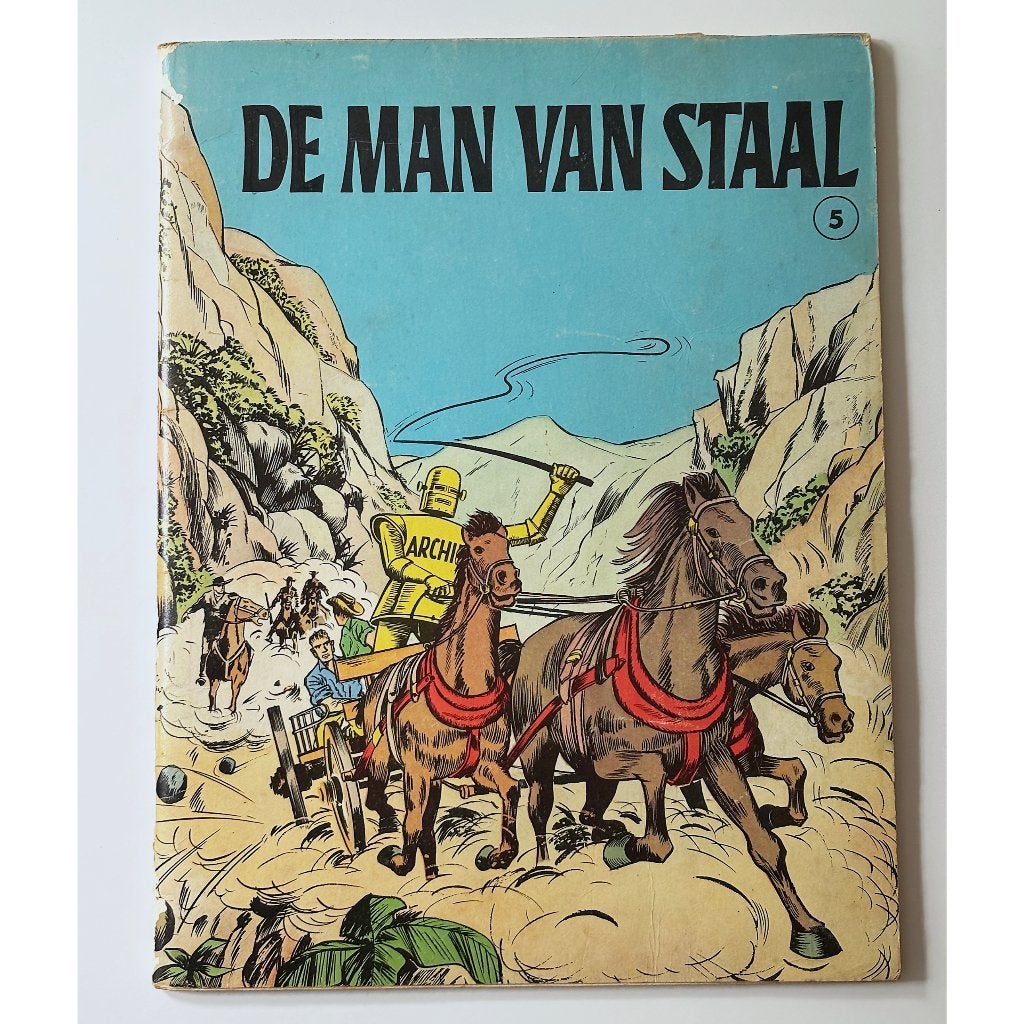Stripboek Archie de man van staal, deel 5, Boeken, Gelezen, Eén stripboek, E. George Cowan en Ted Kearon, Ophalen of Verzenden