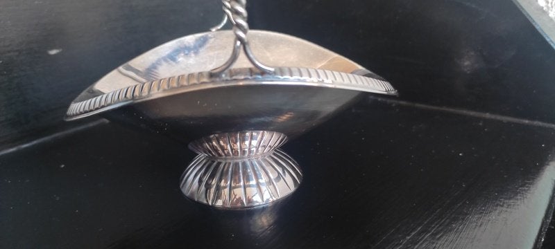 Vintage verzilverd bonbon schaaltje  (mandje), Antiek en Kunst, Verzenden, Zilver