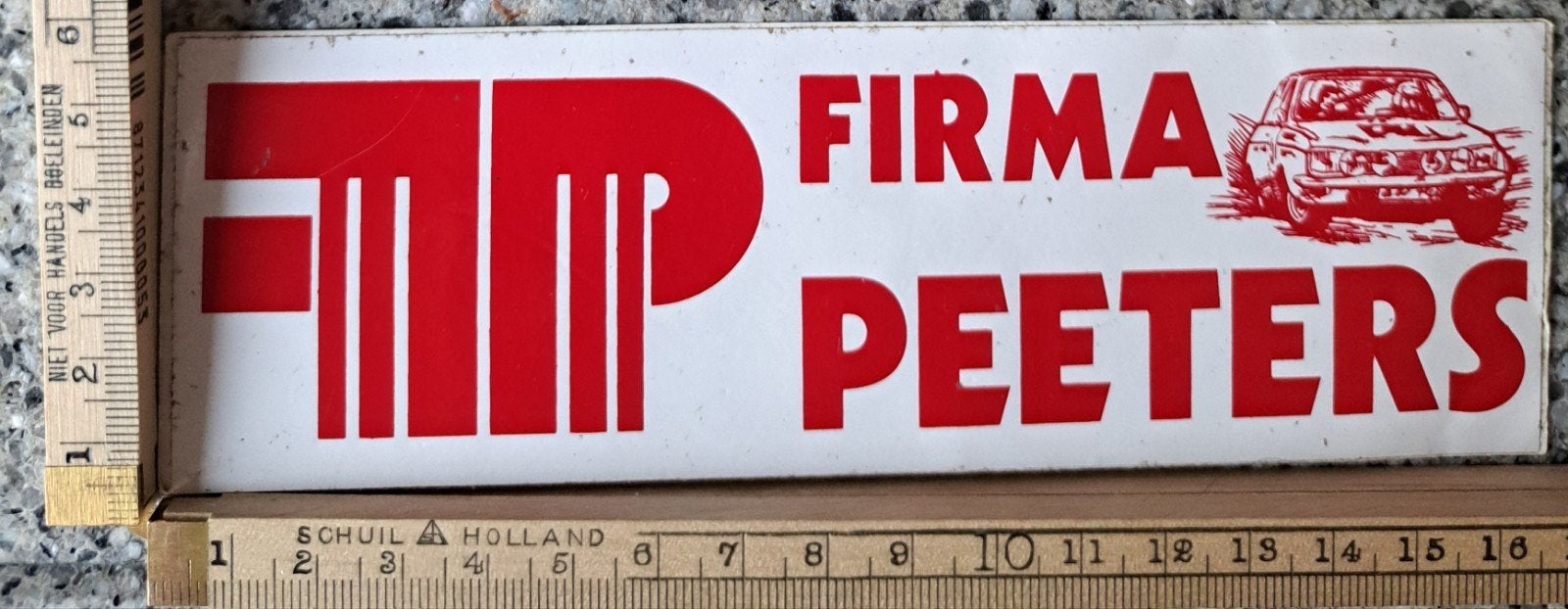 Vintage sticker Firma Peeters Ford Taunus Ford Cortina, Ophalen of Verzenden, Zo goed als nieuw, Auto of Motor