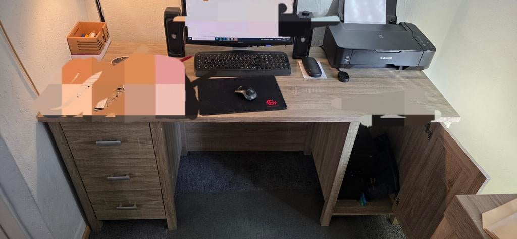 Bureau, Ophalen, Gebruikt, Hout, Bruin