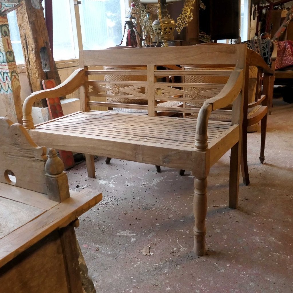 2-persoons stationsbank RQ29 tuinbank teak tuin terras bank, Antiek en Kunst, Antiek | Meubels | Stoelen en Banken, Ophalen of Verzenden