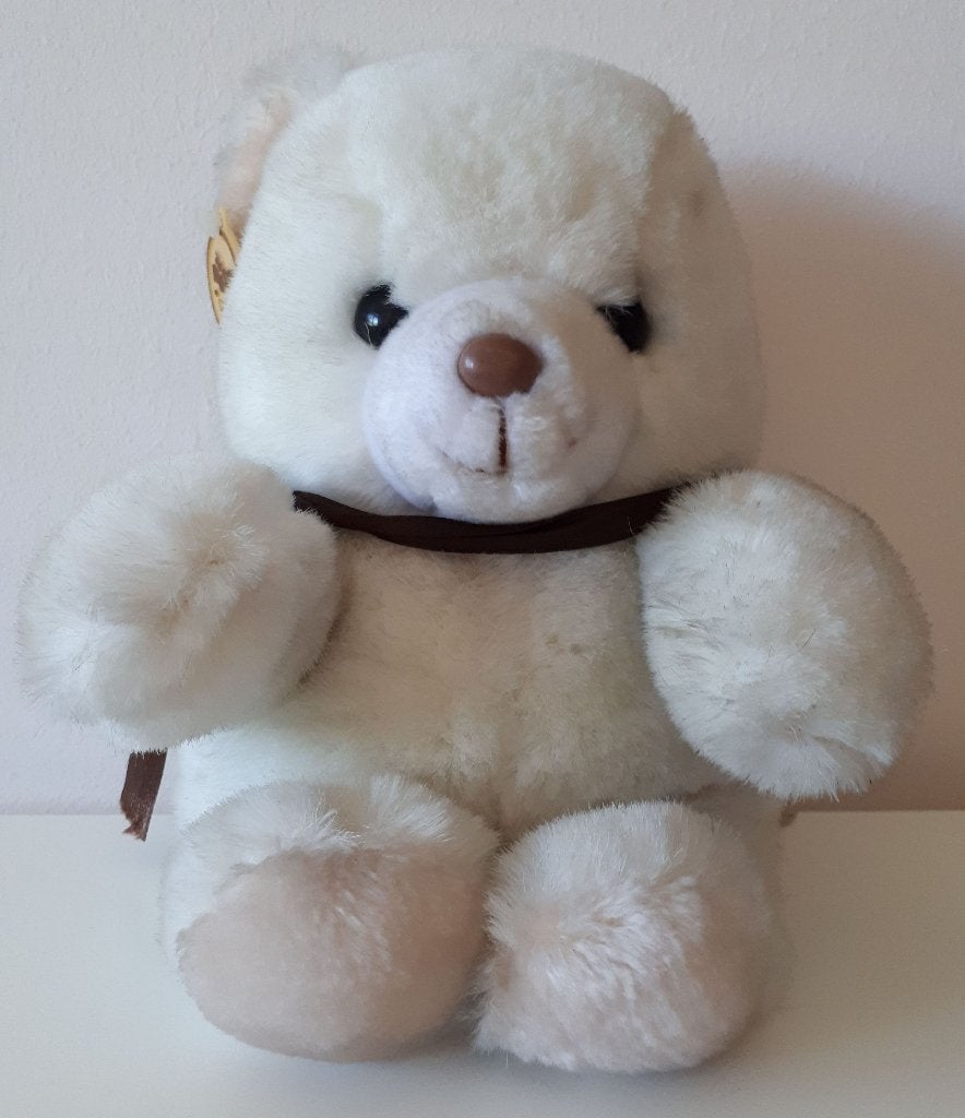 Schattige Teddy Beer van 31cm hoog., Beer, Ophalen of Verzenden, Middelgroot (20 tot 80 cm), Wit
